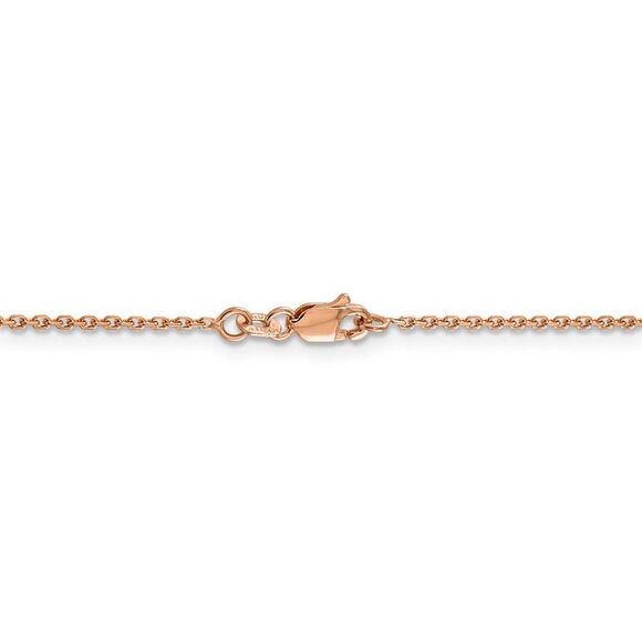 1.4mm, 14k Rose Gold, Diamond Cut Solid Cable Chain Necklace, 16 Inch - Picture 4 of 8